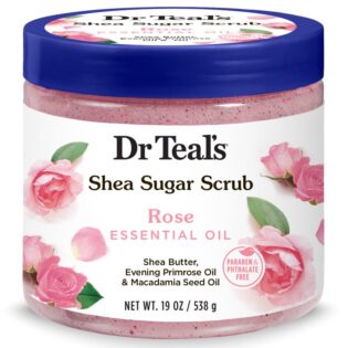 DR TEALS SHEA SUGAR BODY SCRUB ROSE WITH ESSENTIAL OIL