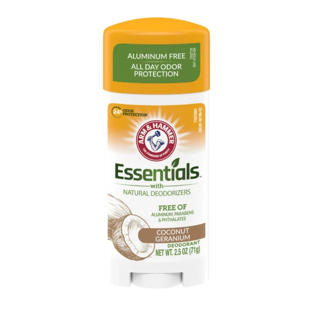 ARM & HAMMER Essentials Deodorant, with Natural Deodorizers, Coconut Geranium
